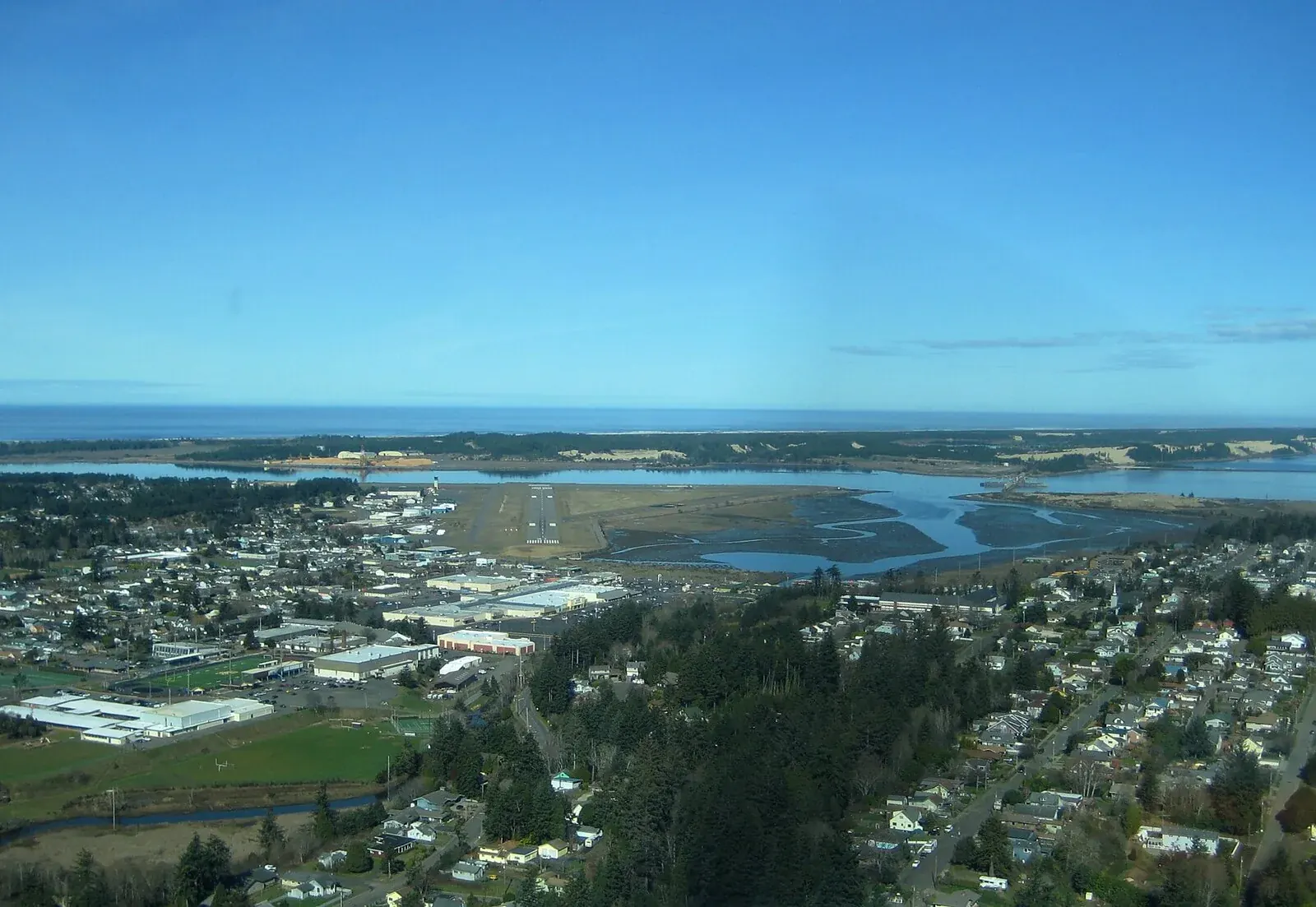 Aerial view of North Bend, Oregon